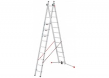 Hailo Sprossenschiebeleiter S110 Pro mit innovativen 3 Dreh-Stufen mit großer Standfläche 2x12 Sprossen