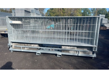 30er Set Bauzaun 1,20 m feuerverzinkt, Mulitfunktionspalette, Betonstein, Schelle