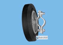 Laufrad für Bauzauntor aus Vollgummi