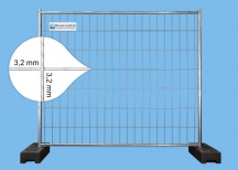 Bauzaun 11 kg 2,20 x 2,0 m Premium 15er Set inkl. MTP 15