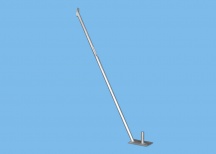 Wspornik ogrodzenia budowlanego z dużą płytą i sworzniem