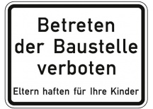 Znak zakazu wjazdu na plac budowy