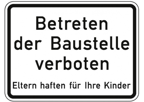 Znak zakazu wjazdu na plac budowy